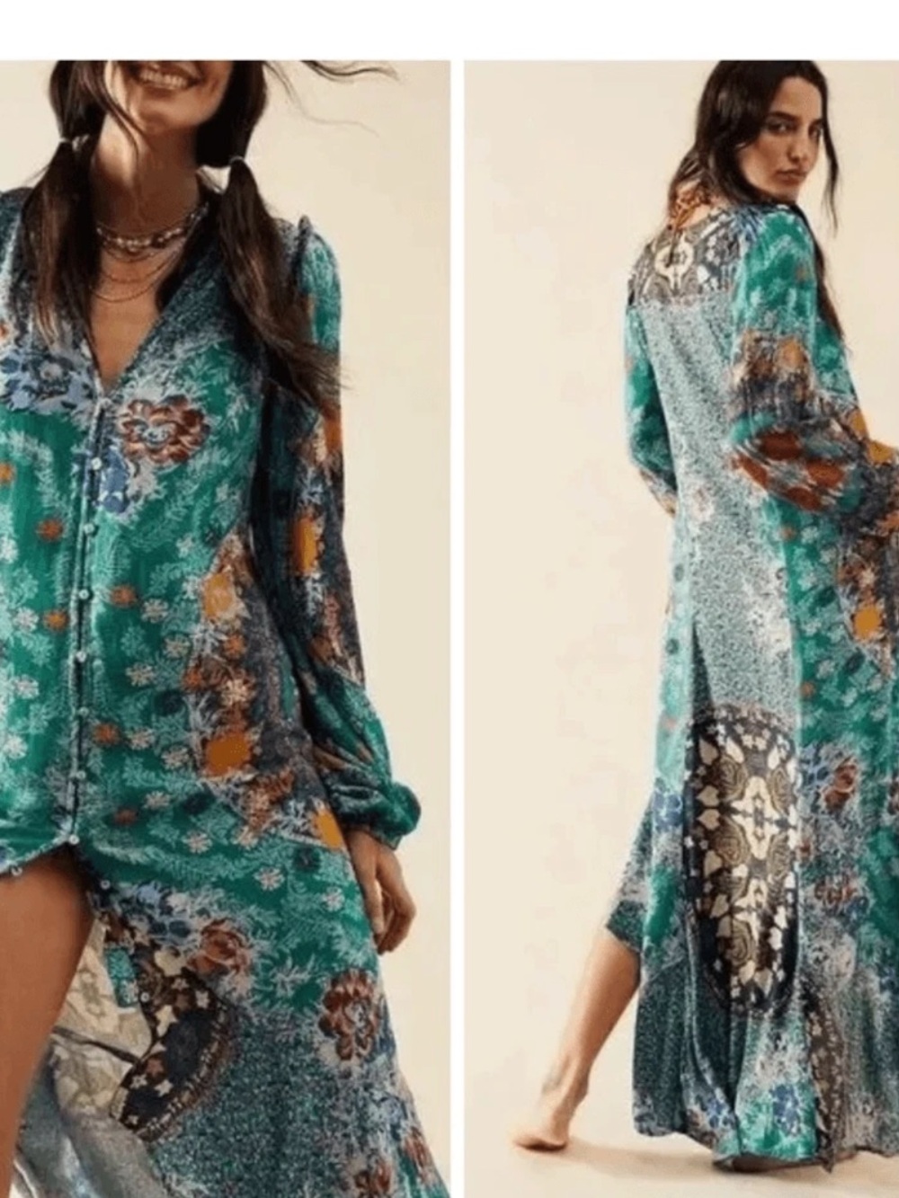 Free people Maris long boho maxi cool dress L M
